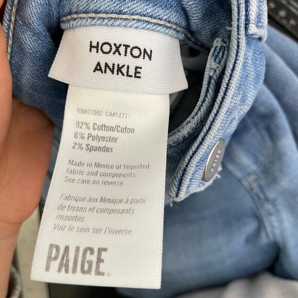 Paige Womens Jeans Size 27 Blue Denim Hoxten Ankle Skinny Leg Light Wash - Picture 3 of 16